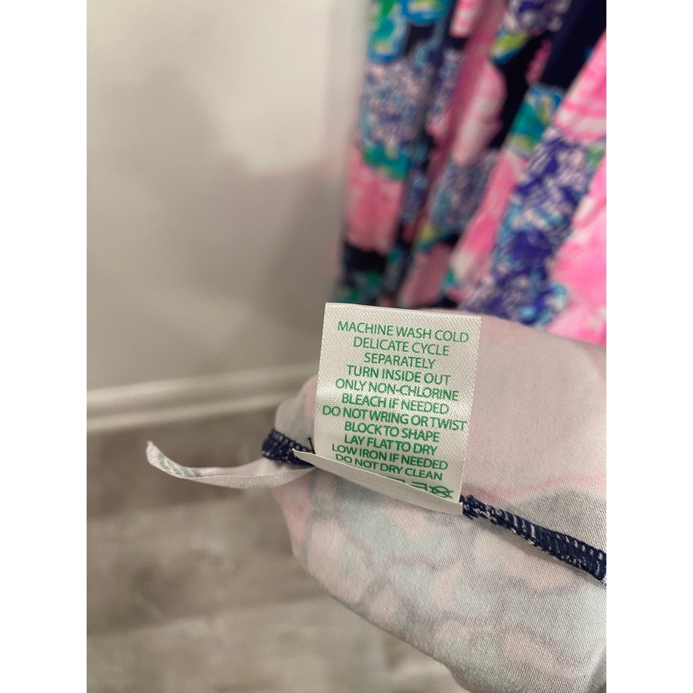 Lilly Pulitzer Martinique Tiered Maxi Dress Womens MED Navy Blue Floral Resort - Picture 13 of 16